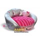 SOFA CAMA PLATA Y FUCSIA