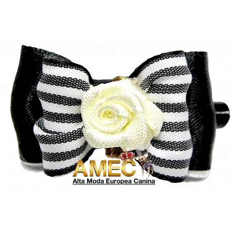 BLACK STRIPE BOW DOUBLE