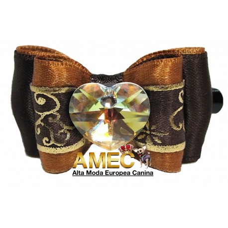 LAZO CORAZON AMBAR CHOCO