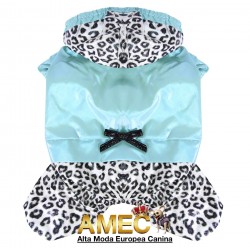 TURQUOISE AND LEOPARD RAINCOAT