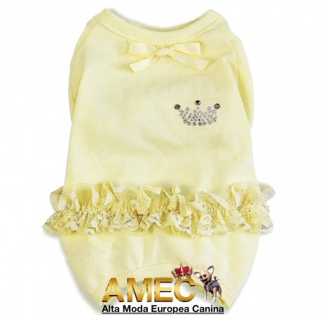 YELLOW PAJAMAS WITH RUFFLES