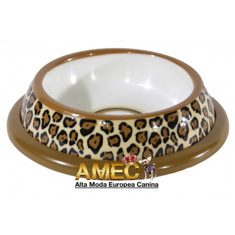 LEOPARD DOG FEEDER BOWL