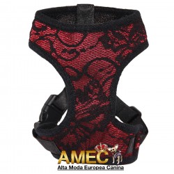 DOG HARNESS RED LACE