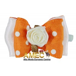 ORANGE POLKA DOT BOW