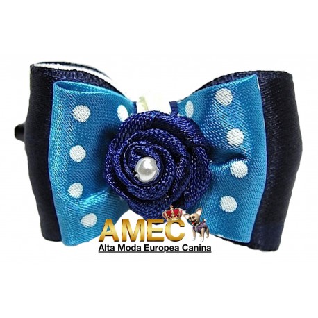LAZO LUNARES AZUL ROSETA