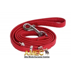 LEATHER DOG LEASH RED